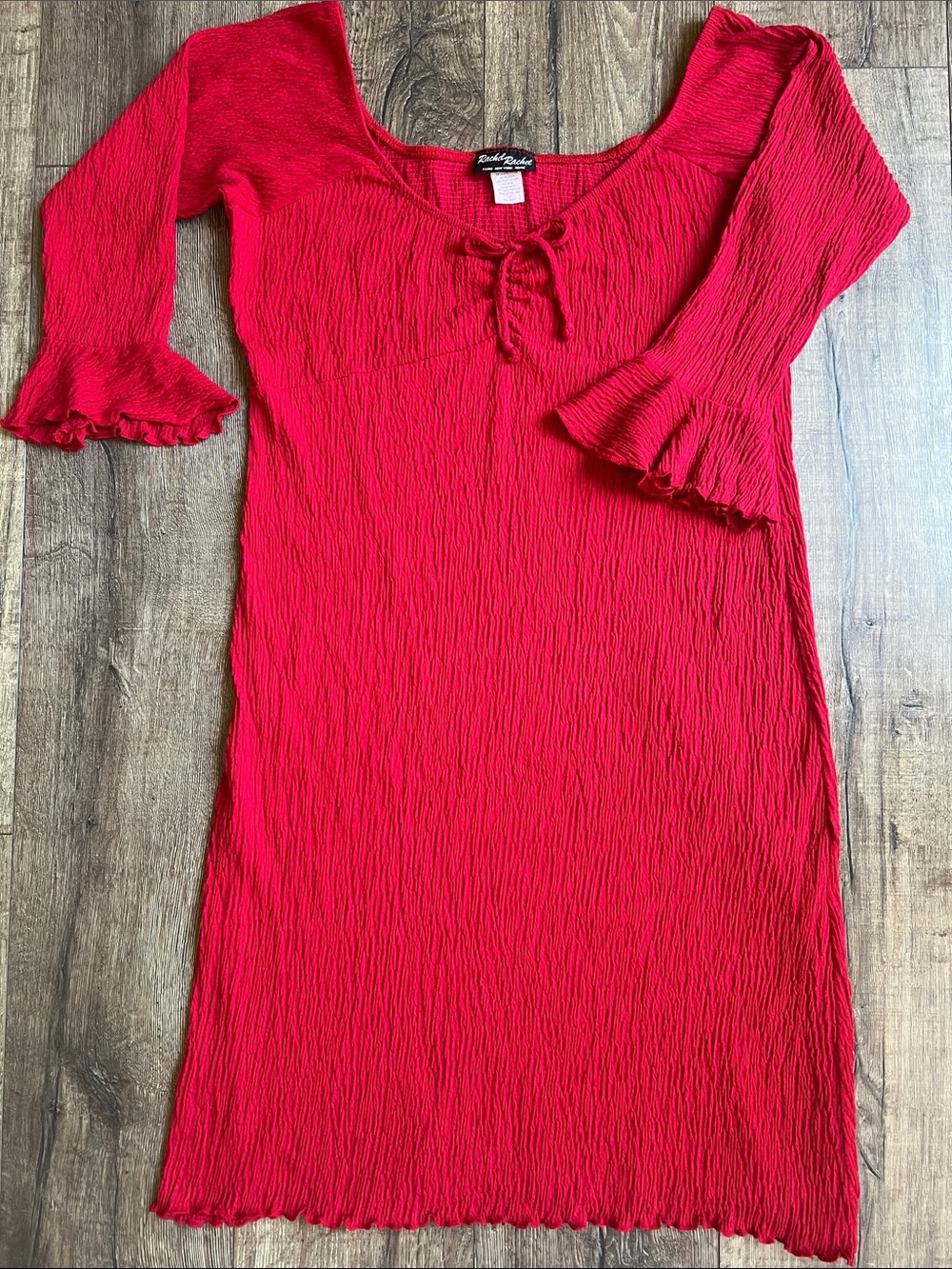 Red stretchy Midi Dress